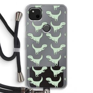 Dinos: Pixel 4a Transparant Hoesje met koord