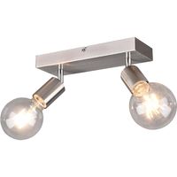 LED Plafondspot - Trion Zuncka - E27 Fitting - 2-lichts - Rechthoek - Mat Nikkel - Aluminium - thumbnail