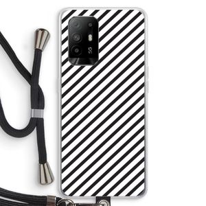 Strepen zwart-wit: Oppo A94 5G Transparant Hoesje met koord
