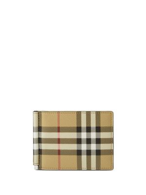 Burberry portefeuille pliant à carreaux - Tons neutres