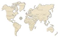 Wereldkaart van hout - Legpuzzel Wooden World Map Large | Wooden City