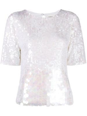 P.A.R.O.S.H. t-shirt brodé de sequins - Tons neutres