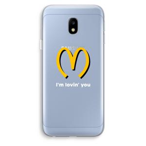 I'm lovin' you: Samsung Galaxy J3 (2017) Transparant Hoesje