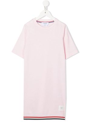 Thom Browne Kids robe à détails rayés - Rose