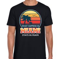 Miami zomer t-shirt / shirt What happens in Miami stays in Miami zwart voor heren