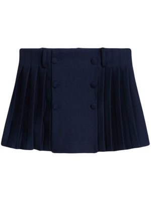 AMI Paris minijupe en laine à design plissé - Bleu