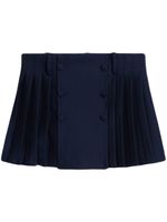 AMI Paris minijupe en laine à design plissé - Bleu AMI Paris minijupe en laine à design plissé - Bleu