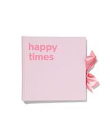 HEMA Fotoboek met strik 24x24.5 linnen roze