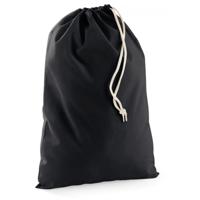 Canvas Opbergtasje - met trekkoord - katoen - zwart - 25 x 30 cm - cadeau tasje/goodie bags