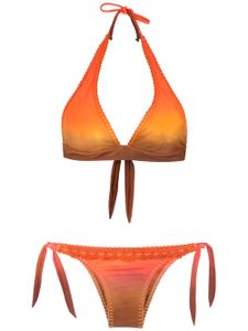 Amir Slama bikini tie-dye à broderies - Multicolore