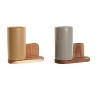 Pot voor Keukengerei Home ESPRIT Acacia Dolomite 20 x 9,5 x 18,5 cm (2 Stuks)