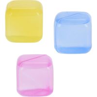 6x Plastic grote herbruikbare ijsklontjes/ijsblokjes gekleurd - thumbnail