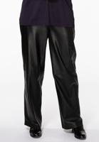 Yoek Trousers wide leather | Zwart | Maat 42/44