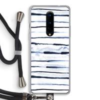 Ink Stripes: OnePlus 8 Transparant Hoesje met koord