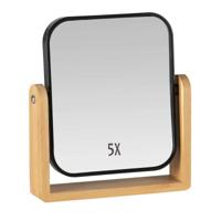 Spiegel met Ondersteuning Andrea House Zwart Bamboe 18 x 4,5 x 20 cm