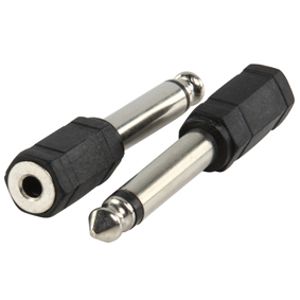 Valueline AC-006 kabeladapter/verloopstukje 3.5mm 6.35mm Zwart