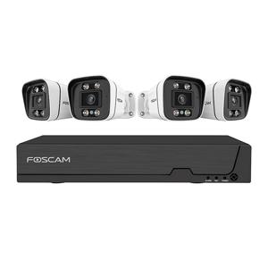 Foscam FNA108E-B4-2T BLACK FNA108E-B4-2T black IP-Bewakingscameraset LAN 8-kanaals Met 4 cameras 3840 x 2160 Pixel