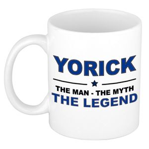 Yorick The man, The myth the legend cadeau koffie mok / thee beker 300 ml