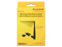 DeLOCK USB 2.0 Dual Band WLAN Stick wlan adapter - thumbnail