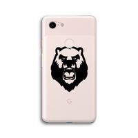 Angry Bear (black): Google Pixel 3 XL Transparant Hoesje