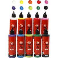 Creativ Company 3d liner, diverse kleuren, 10x100 ml/ 1 doos
