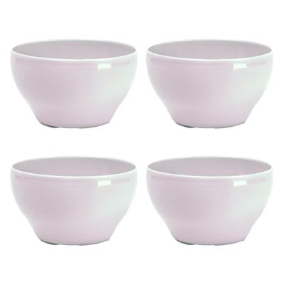 Kommetjes/schaaltjes - 8x - dessert/ontbijt - kunststof - D14 cm - roze