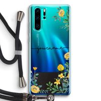 Gele bloemen: Huawei P30 Pro Transparant Hoesje met koord