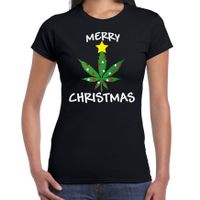 Foute humor Kerst T-shirt wiet voor dames zwart