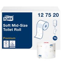 Toiletpapier Tork Mid-size T6 premium 2-laags 90m wit 127520 - thumbnail