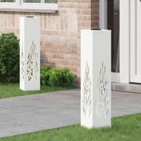 VidaXL Solar led pad licht 2 pcs wit koudgewalst staal