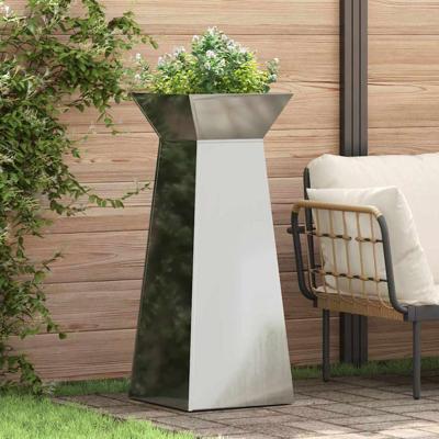 Pilaar Plantenbak Zilver 40 x 40 x 100 cm Staal