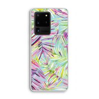 Tropical Palms Blue: Samsung Galaxy S20 Ultra Transparant Hoesje