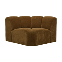 Woood Mojo bank hoekelement ribstof Honinggeel