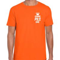 Koningsdag verkleed T-shirt voor heren - koning pils dag - oranje - feestkleding