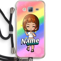 Chibi Maker vrouw: Samsung Galaxy J3 (2016) Transparant Hoesje met koord