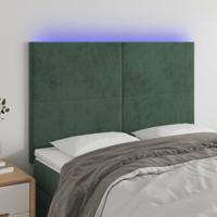 Hoofdbord LED 144x5x118/128 cm fluweel donkergroen