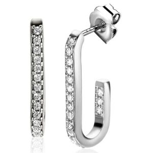 Zinzi ZIO2310 Oorhangers zilver-zirconia zilverkleurig-wit 20 mm