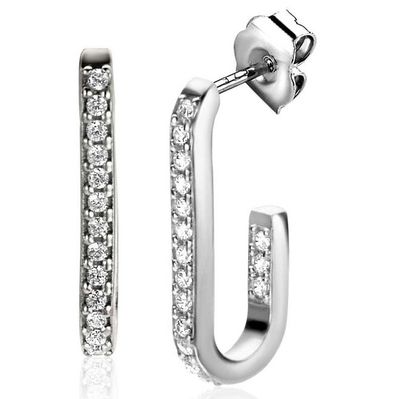 Zinzi ZIO2310 Oorhangers zilver-zirconia zilverkleurig-wit 20 mm
