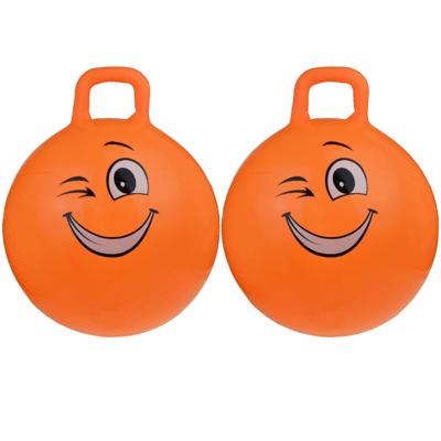 Skippy Buddy Skippybal Emoticon - 2x stuks - oranje - 55 cm - emoticon - buitenspeelgoed