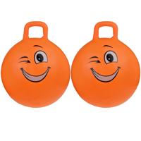 Skippy Buddy Skippybal Emoticon - 2x stuks - oranje - 55 cm - emoticon - buitenspeelgoed