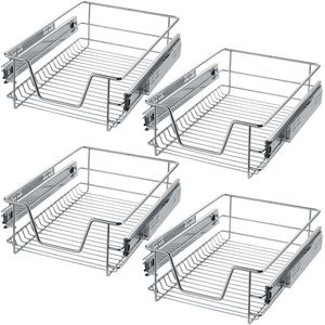 tectake - 4 x Telescopische lade voor keuken en slaapkamer kasten 37 cm