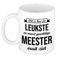 Leukste en meest geweldige meester cadeau koffiemok / theebeker wit 300 ml - thumbnail