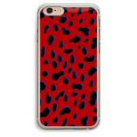 Red Leopard: iPhone 6 Plus / 6S Plus Transparant Hoesje