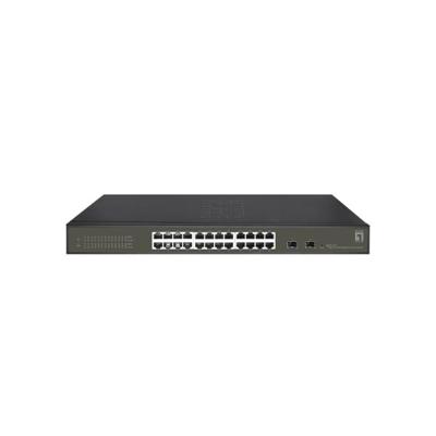 LevelOne ges-2126 hilbert 26-port gigabit smart lite managed l2 switch, 24x rj45, 2x sfp, 1000 mbps