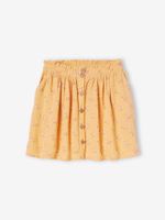 Kleurrijke rok van katoenen gaas voor meisjes lichtgeel - thumbnail