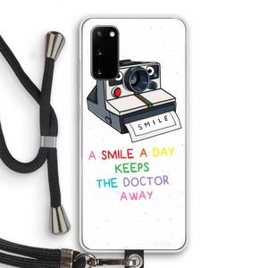 Smile: Samsung Galaxy S20 Transparant Hoesje met koord