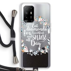 Diamonds: Oppo A94 5G Transparant Hoesje met koord