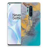 OnePlus 8 Pro | TPU | Siliconen hoesje | Marble Blue Gold