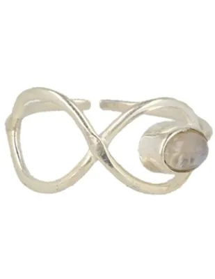 Edelsteen Ring Regenboog Maansteen - 925 Zilver ∞ Infinity ∞