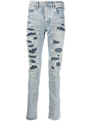 Purple Brand jean slim à effet usé - Bleu